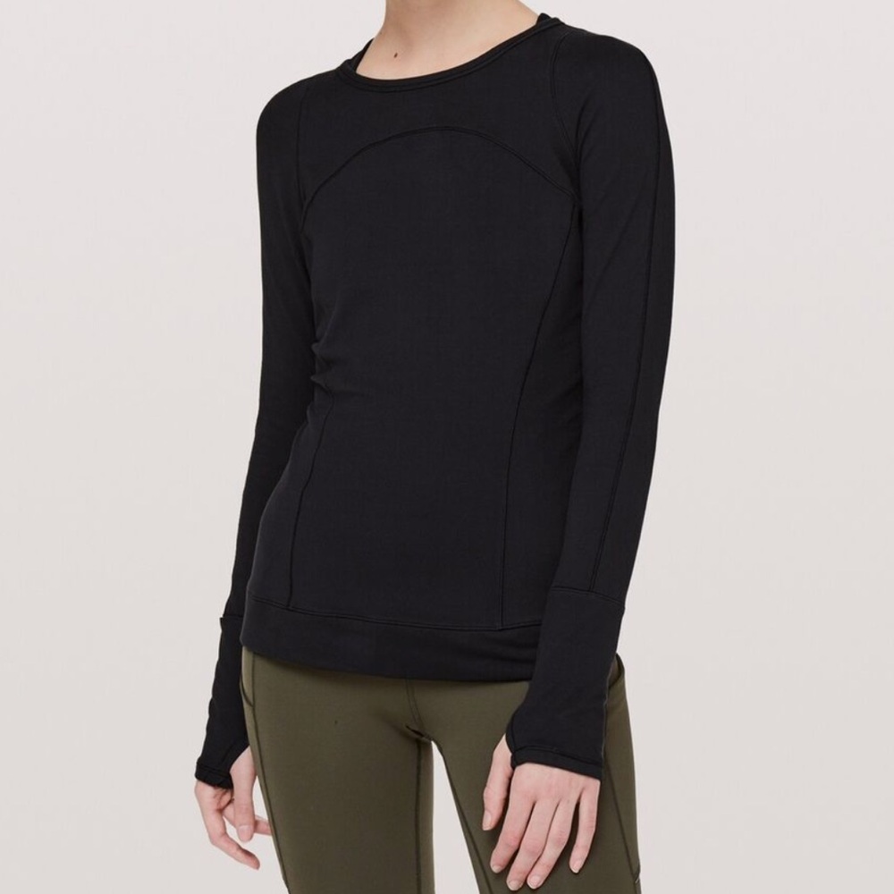 Lululemon Athletica Black Cypress Kiss Long Sleeve Top